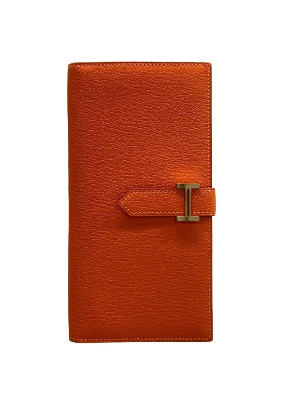 Hermes Wallet Bearn Orange Silver